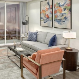 living area with easy access to other rooms